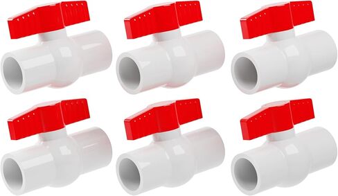 صمام كروي PVC مقاس 3/4 بوصة، صمام إغلاق بمقبض T أسود مكون من 6 قطع، لخطوط إمداد المياه الباردة in Kuwait