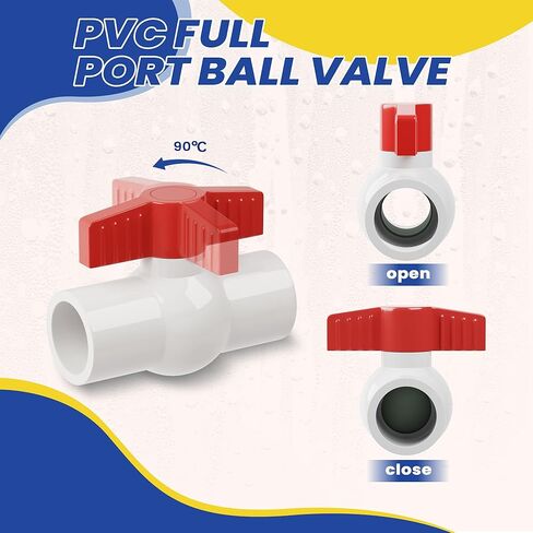 صمام كروي PVC مقاس 3/4 بوصة، صمام إغلاق بمقبض T أسود مكون من 6 قطع، لخطوط إمداد المياه الباردة in Kuwait