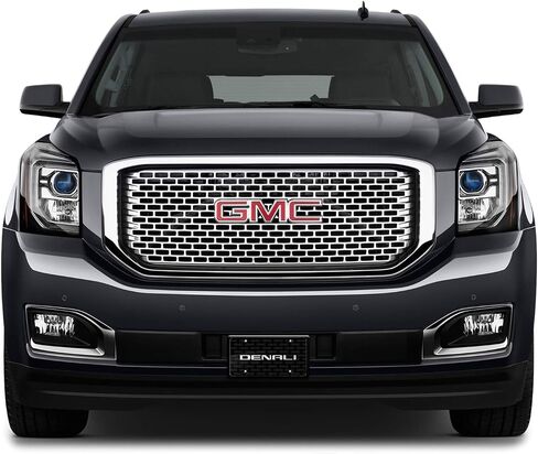 iPick Image for GMC Denali 3D Nameplate on Logo Pattern Black Aluminum License Plate in Saudi Arabia
