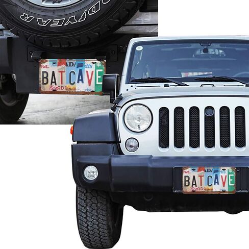 Bat Cave Front License Plate for Women Car Vanity Plates Decorative Aluminum Metal Cute Novelty License Plate Cover for Men 6x12 Inch (4 Holes) in Kuwait