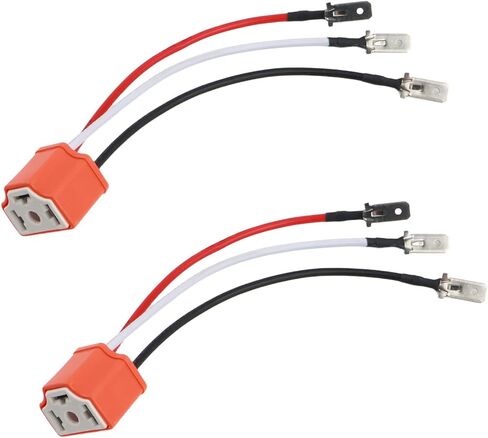 2PCS H4 9003 HB2 موصل المصباح مع تسخير الأسلاك، السيراميك 16AWG 3 دبوس استبدال تسخير المصباح، العالمي الثقيلة الضباب ضوء المصباح المقبس اكسسوارات السيارات in Saudi Arabia