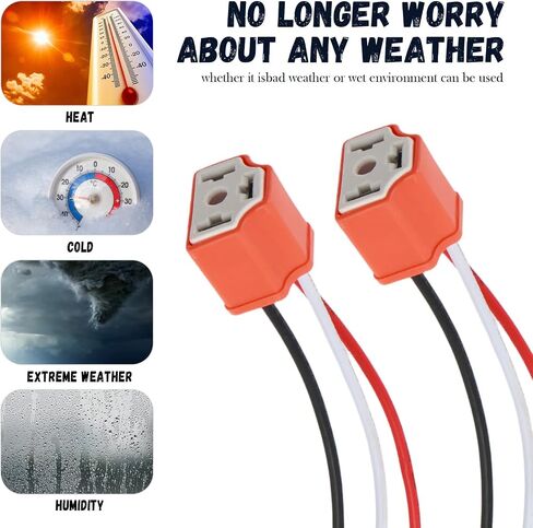 2PCS H4 9003 HB2 موصل المصباح مع تسخير الأسلاك، السيراميك 16AWG 3 دبوس استبدال تسخير المصباح، العالمي الثقيلة الضباب ضوء المصباح المقبس اكسسوارات السيارات in Saudi Arabia