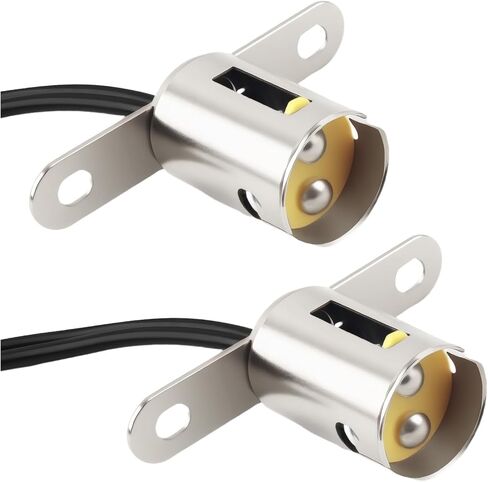 2PCS BA15D Light Bulb Socket,Bayonet Type BA15D Led Bulb Socket with Dual Wire Connector,Universal Long Bracket Car Light Sockets Car Accessories for Turn Signals & Brake Lights in Saudi Arabia