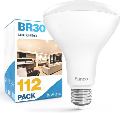 Sunco 16 Pack BR30 LED Bulbs, Indoor Flood Lights CRI93 11W Equivalent 65W 2700K Soft White 850 Lumens, E26 Base, 25000 Lifetime Hours Interior Home Dimmable Recessed Can Light Bulbs - UL in Saudi Arabia