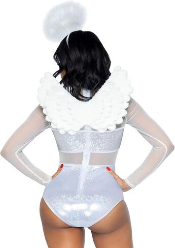 Leg Avenue Women's 3 Pc Heavenly Angel Costume with Bodysuit, Wings, Halo in Saudi Arabia