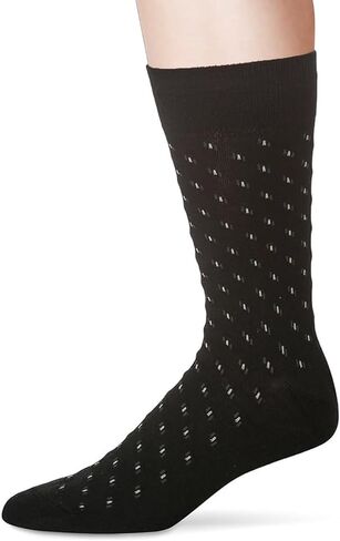 5Pcs Men's Diamond Pattern Dress Socks - Black Business Formal Cotton Blend for Office & Church in Saudi Arabia