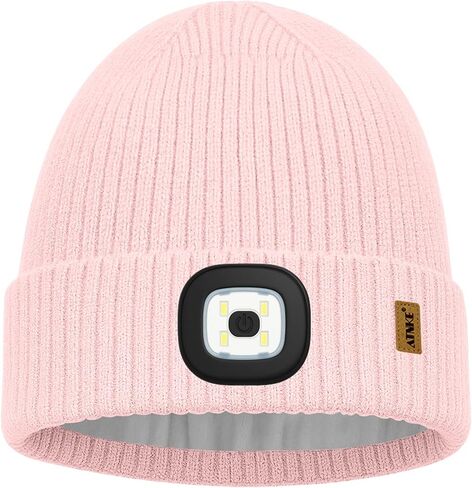 ATNKE LED Lighted Lined Fleece Beanie Cap,USB Rechargeable 4 LED Running Headlamp Hat with Light Gifts for Men and Women in Kuwait