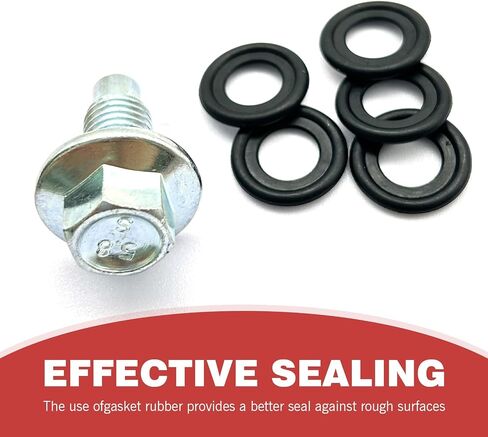 قابس تصريف زيت شاكاس، M12 × 1.75 استبدال برغي تصريف زيت المحرك EJ7Z-6730-A 10017615 653096US، مع حشية إغلاق على شكل حلقة دائرية، متوافق مع جي إم سي شيفروليه فورد بويك لينكولن (أسود) in Saudi Arabia