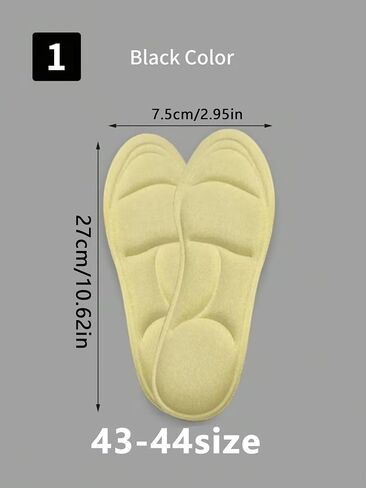 1 Pair of Ultra-Comfortable 5D Insoles - Adjustable, Wear-Resistant, Breathable Memory Foam for Men Women Feet Care Insole (Black 9.5-10) in Saudi Arabia