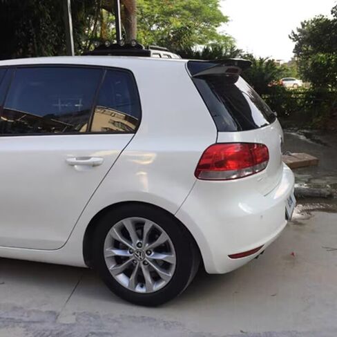 نافذة خلفية سقف سبويلر حاجب الباب الخلفي مناسب لسيارة Volkswagen VW Golf MK6 Hatchback 2010-2014 Stdrd/TDI/w/Conv ملحقات خارجية للشفاه (أسود لامع) in Saudi Arabia