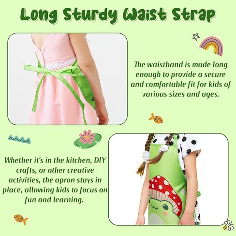 R HORSE 2Pcs Christmas Kid Apron and Chef Hat Set, Xmas Red Adjustable Children Red Kitchen Apron, Dress up Role Play Chef Toy Cooking Baking Painting Training Kits for Kids Birthday Christmas Gift in Kuwait