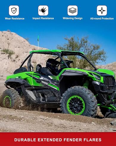 XXL Fender Flares for Kawasaki Teryx KRX 1000 2020-2025 Accessories, Front Rear Heavy-Duty Combined Extended Mud Flaps Extension Mud Guards for Kawasaki Teryx KRX 1000, Replace #99994-1324 in Saudi Arabia