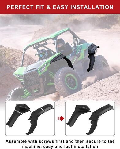 XXL Fender Flares for Kawasaki Teryx KRX 1000 2020-2025 Accessories, Front Rear Heavy-Duty Combined Extended Mud Flaps Extension Mud Guards for Kawasaki Teryx KRX 1000, Replace #99994-1324 in Saudi Arabia