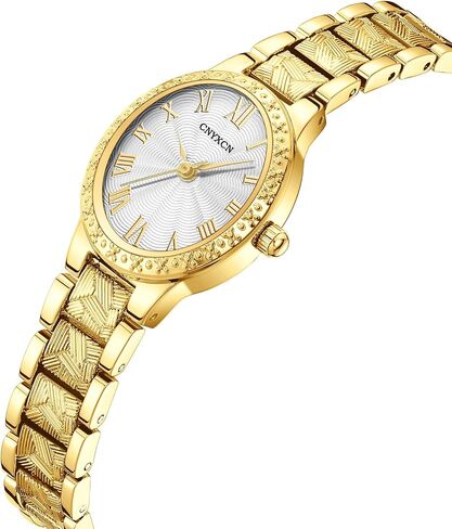 Vintage Gold Watches for Women with Oval Case,Roman Numeral Dial,Golden Tone Bracelet Strap,Water Resistant,Includes Tools in Kuwait