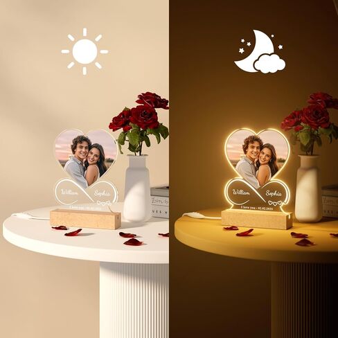إطار صورة مخصص من iDIY مع صورة - صنع في الولايات المتحدة الأمريكية - هدايا عيد الحب لها - هدايا للزوجين لصديقها وصديقتها - هدية شخصية لعيد ميلاد الذكرى السنوية in Kuwait
