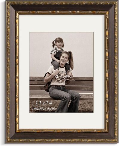 إطار صورة ذهبي مقاس 5x5 - ذهبي عتيق - إطار مزخرف عتيق مقاس 5x5 مع زجاج مقسّى وقالب عريض مقاس 1.5 بوصة - عرض 5 × 5 صور، مطبوعات فنية على سطح الطاولة أو الحائط، أسود، فردي in Kuwait