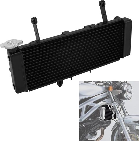 TCMT الأسود الألومنيوم رادياتير محرك تبريد تبريد صالح لسوزوكي SV650 SV650S SV650A SV650SA 2003-2004 in Saudi Arabia