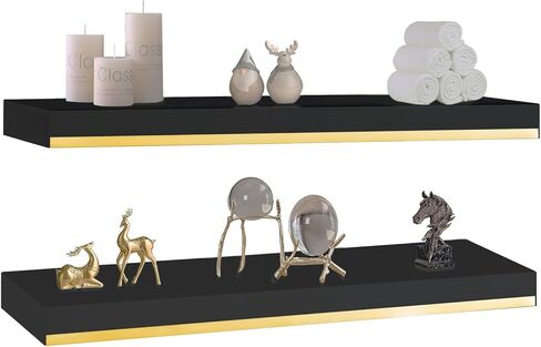 أرفف عائمة من خشب الصنوبر باللونين الأبيض والذهبي بسمك 1.78 بوصة مقاس 25 × 7.9 بوصة مع دعامة شديدة التحمل مقاس 1/5 بوصة، وأرفف بيضاء وذهبية مع شريط تقليم من الفولاذ المقاوم للصدأ، وأرفف ذهبية للجدار، ومجموعة غرفة نوم مكونة من 2 in Kuwait