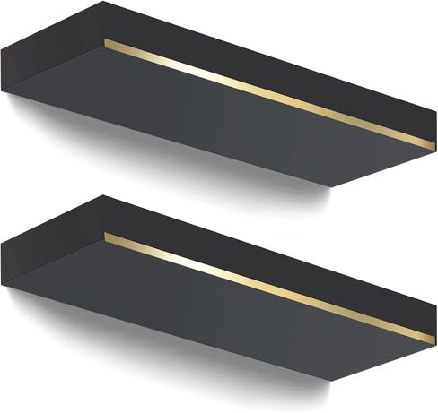 أرفف عائمة من خشب الصنوبر باللونين الأبيض والذهبي بسمك 1.78 بوصة مقاس 25 × 7.9 بوصة مع دعامة شديدة التحمل مقاس 1/5 بوصة، وأرفف بيضاء وذهبية مع شريط تقليم من الفولاذ المقاوم للصدأ، وأرفف ذهبية للجدار، ومجموعة غرفة نوم مكونة من 2 in Kuwait