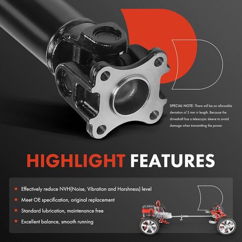 A-Premium 83" Rear Drive Shaft Prop Shaft Driveshaft Assembly Compatible with Mitsubishi 2008-2015 Lancer 2008 2009 2010 2011 2012 2013 2014 2015 L4 2.0L, [AWD Sedan Turbocharged], Replace# 3401A147 in Saudi Arabia
