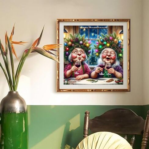 GUMITOON Diamond Art Kits for Adults-Full Drill Diamond Dots Paintings for Beginners, Round 5D Paint with Diamonds Pictures Gem Art Painting Kits DIY Crafts Kits 14"x14" QCY-058 in Kuwait