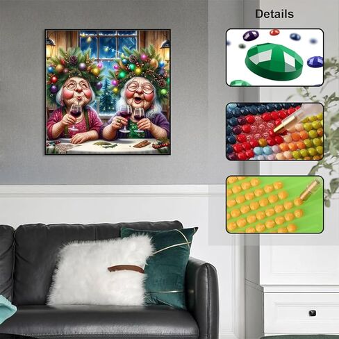 GUMITOON Diamond Art Kits for Adults-Full Drill Diamond Dots Paintings for Beginners, Round 5D Paint with Diamonds Pictures Gem Art Painting Kits DIY Crafts Kits 14"x14" QCY-058 in Kuwait