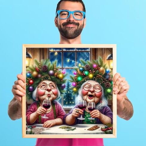 GUMITOON Diamond Art Kits for Adults-Full Drill Diamond Dots Paintings for Beginners, Round 5D Paint with Diamonds Pictures Gem Art Painting Kits DIY Crafts Kits 14"x14" QCY-058 in Kuwait