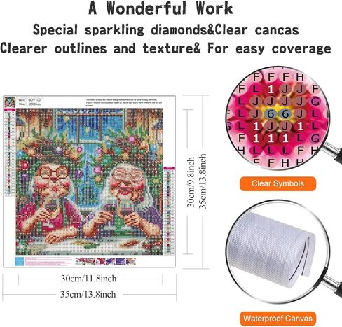 GUMITOON Diamond Art Kits for Adults-Full Drill Diamond Dots Paintings for Beginners, Round 5D Paint with Diamonds Pictures Gem Art Painting Kits DIY Crafts Kits 14"x14" QCY-058 in Kuwait