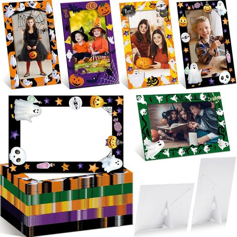 AmazingSpark 50 Pack Father's Day Picture Frame 4x6, Paper Photo Frames for Dad, Father's Day Photo Ornament Keepsake Gift, Assorted Gentleman Style Party Decorations for Family Classroom in Saudi Arabia