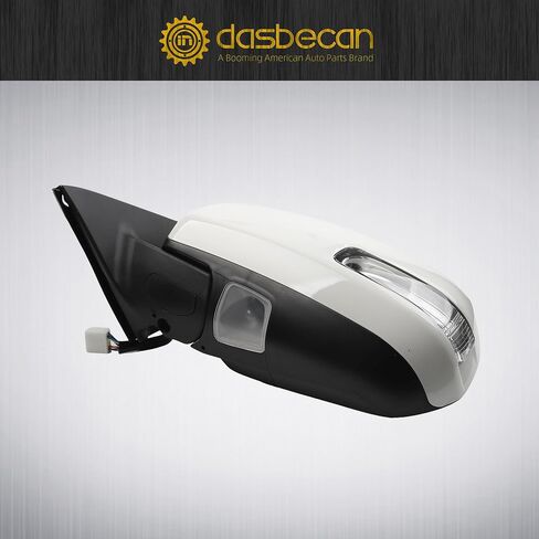 Dasbecan Right Passenger Side Mirror Compatible with 2010-2013 Toyota 4runner with Power Heated Glass, Manual Folding, Turn Signal, Puddle Light, Gloss White Cover Replace# TO1321263(9 Pins) in Saudi Arabia