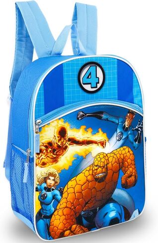 مجموعة حقائب الظهر Fantastic Four - حزمة مع حقيبة مدرسية Fantastic 4 مقاس 16 بوصة، وزجاجة مياه، وملصقات، والمزيد | حقيبة ظهر Marvel Superhero للأطفال والأولاد in Saudi Arabia