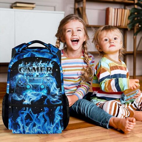 School Backpack for Kids - Gamer Boys Backpack for Elementary Middle School - 17Inch Gaming Bookbag for Kindergarten with Adjustable Strap in Saudi Arabia