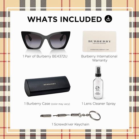 BURBERRY MARIANNE BE4372U نظارة شمسية من الأسيتات على شكل عين القطة مع طقم نظارات فاخر in Saudi Arabia