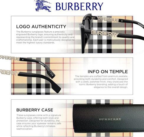 BURBERRY MARIANNE BE4372U نظارة شمسية من الأسيتات على شكل عين القطة مع طقم نظارات فاخر in Saudi Arabia