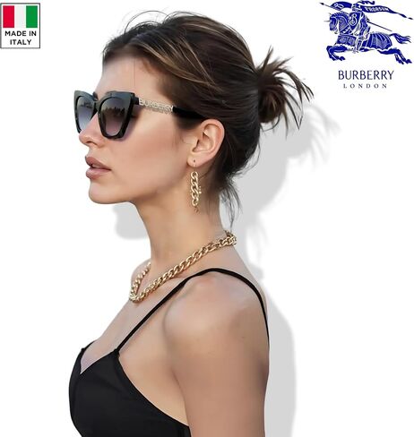 BURBERRY MARIANNE BE4372U نظارة شمسية من الأسيتات على شكل عين القطة مع طقم نظارات فاخر in Saudi Arabia