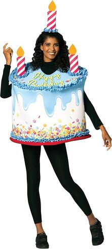 Rasta Imposta Adult Unisex Costume, Happy Birthday Confetti Cake with Candles, Adult One Size in Saudi Arabia
