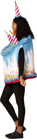 Rasta Imposta Adult Unisex Costume, Happy Birthday Confetti Cake with Candles, Adult One Size in Saudi Arabia