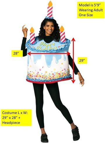 Rasta Imposta Adult Unisex Costume, Happy Birthday Confetti Cake with Candles, Adult One Size in Saudi Arabia