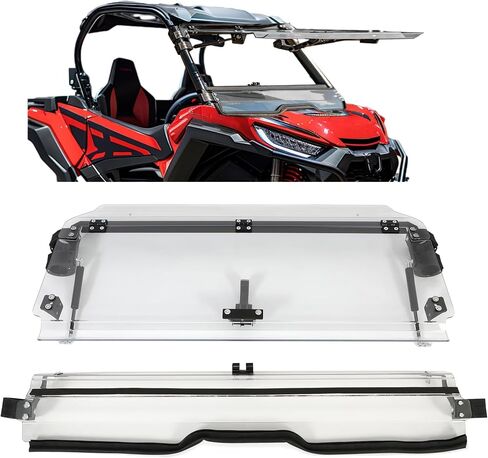 HECASA 2-IN-1 Front Flip Windshield Compatible with 2019+ Honda Talon 1000X / 1000R 2020+ Honda Talon 1000X-4 Clear Windscreen in Saudi Arabia