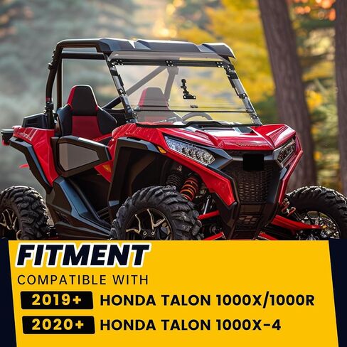 HECASA 2-IN-1 Front Flip Windshield Compatible with 2019+ Honda Talon 1000X / 1000R 2020+ Honda Talon 1000X-4 Clear Windscreen in Saudi Arabia
