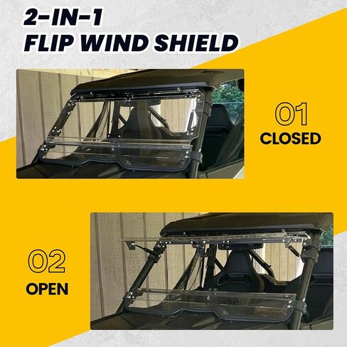 HECASA 2-IN-1 Front Flip Windshield Compatible with 2019+ Honda Talon 1000X / 1000R 2020+ Honda Talon 1000X-4 Clear Windscreen in Saudi Arabia
