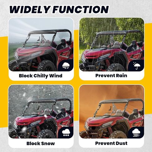 HECASA 2-IN-1 Front Flip Windshield Compatible with 2019+ Honda Talon 1000X / 1000R 2020+ Honda Talon 1000X-4 Clear Windscreen in Saudi Arabia