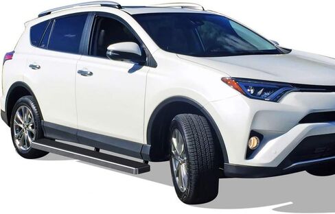 قضبان جانبية للوحة الجري HD Ridez مقاس 6 بوصات باللون الفضي متوافقة مع Toyota Rav4 2016-2018 (باستثناء حواف المغامرة 2018) (قضبان جانبية لخطوات جانبية من Nerf Bar) in Saudi Arabia