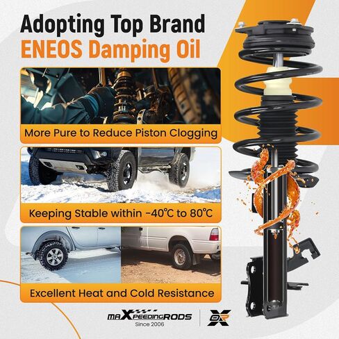 الدعامات الأمامية maxpeedingrods لنيسان سنترا 2007-2012، 172379 172378 ممتص الصدمات دعامات كاملة مع مجموعة زنبركية ملفوفة 1331648L 1331648R 2 قطعة in Saudi Arabia