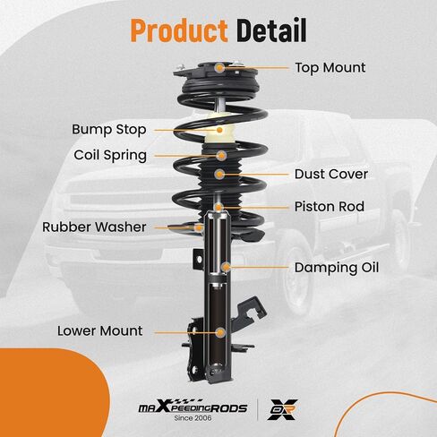 الدعامات الأمامية maxpeedingrods لنيسان سنترا 2007-2012، 172379 172378 ممتص الصدمات دعامات كاملة مع مجموعة زنبركية ملفوفة 1331648L 1331648R 2 قطعة in Saudi Arabia
