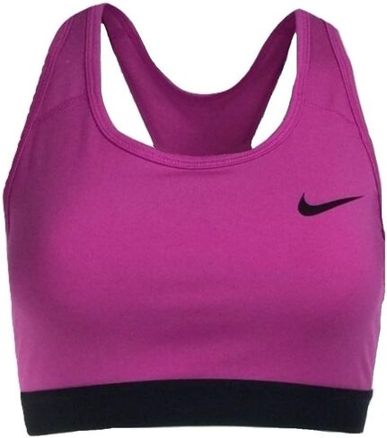 حمالة صدر رياضية للنساء من Nike Swoosh Icon Clash ذات دعم متوسط ​​وغير مبطنة مقاس XS، أسود/أبيض/وردي نشط/أسود in Saudi Arabia
