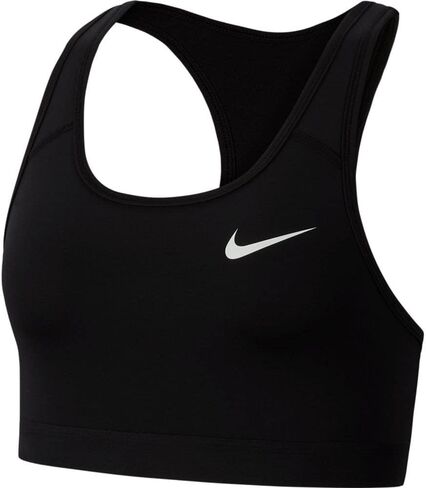 حمالة صدر رياضية للنساء من Nike Swoosh Icon Clash ذات دعم متوسط ​​وغير مبطنة مقاس XS، أسود/أبيض/وردي نشط/أسود in Saudi Arabia