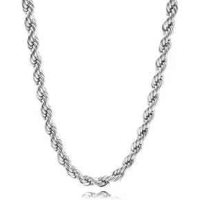 Silver Chain for Men Silver Rope Chain for Men Sterling Silver Necklace Silver Necklace for Women Necklace for Chains 20 Inches in Saudi Arabia