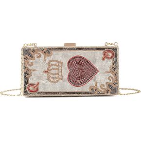 Rhinestone Clutch Poker Card Evening Clutch Purse Casino Las Vegas Style Novelty Purse in Saudi Arabia