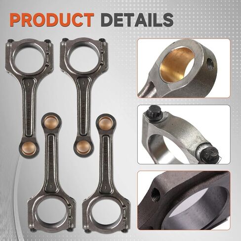 4pcs Connecting Rods 8217 12654958 Compatible with Buick Terrain LaCrosse 4 Cyl 2.4L 2010-2016 After-Market Parts 1 Year Warranty in Saudi Arabia